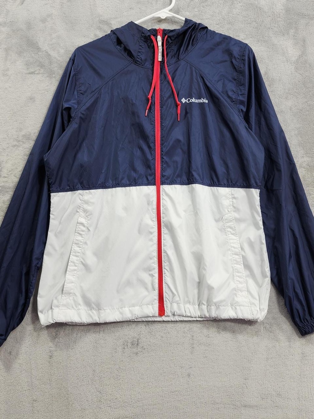Columbia Navy & White Hooded Windbreaker Jacket
